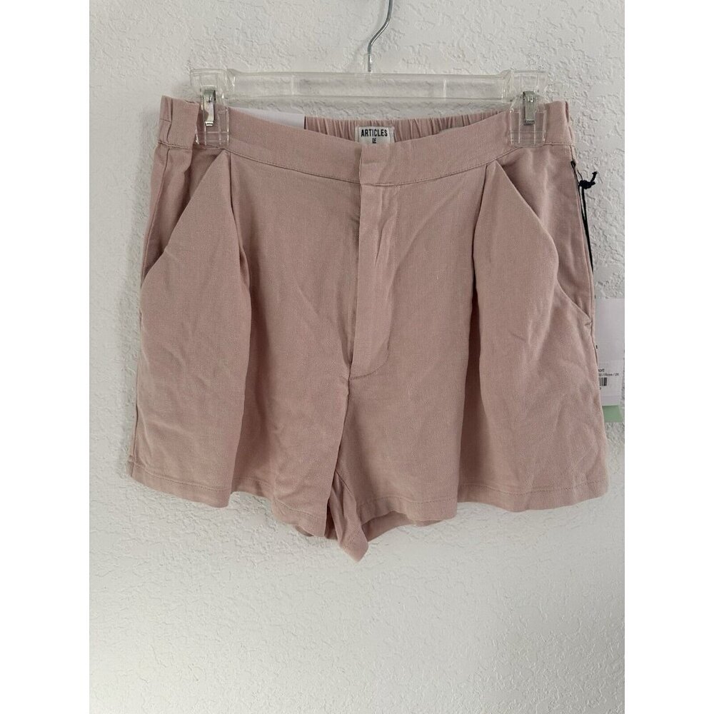 NWT Article of‎ Society Kate Linen Tailored Shorts 2 / 26 Dusty Rose Beachy Y2K